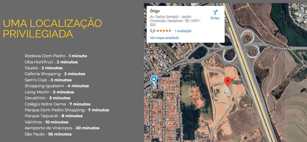 localização órigo campinas